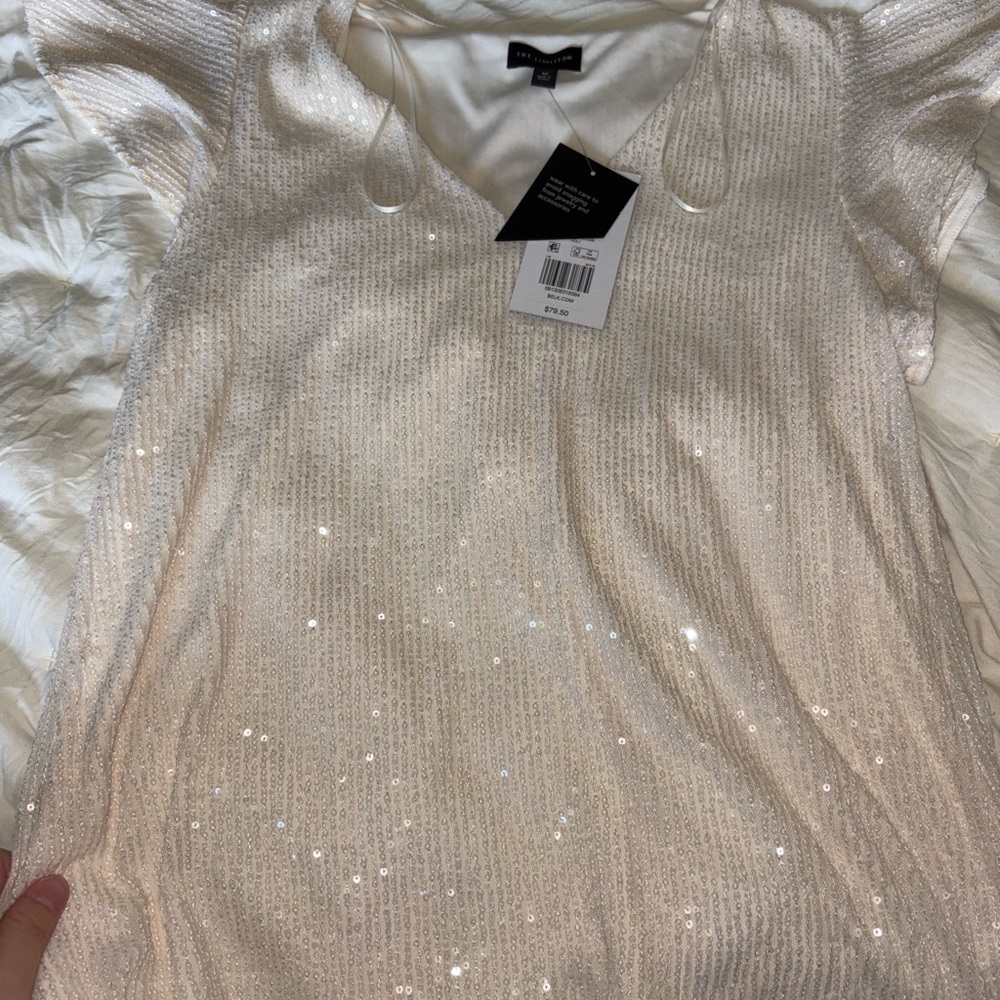 The Limited Shimmering Cream Blouse